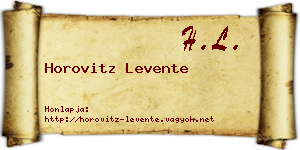 Horovitz Levente névjegykártya